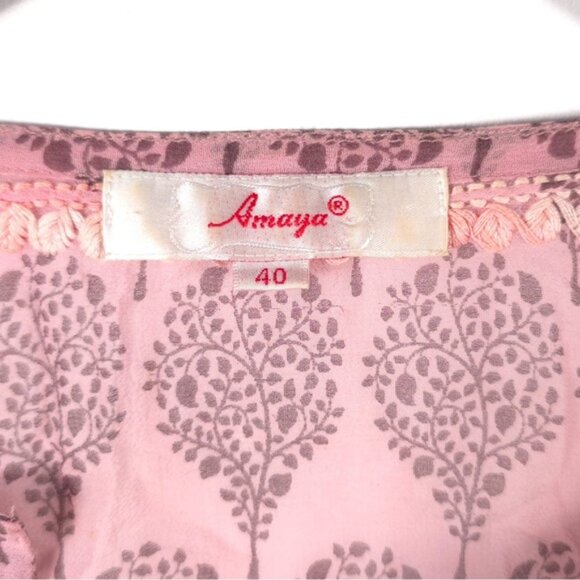 AMAYA ALLEGRA 100% SILK GEORGETTE TUNIC
Hand Embroidered & Printed 40 MEDIUM /LG - Picture 7 of 16